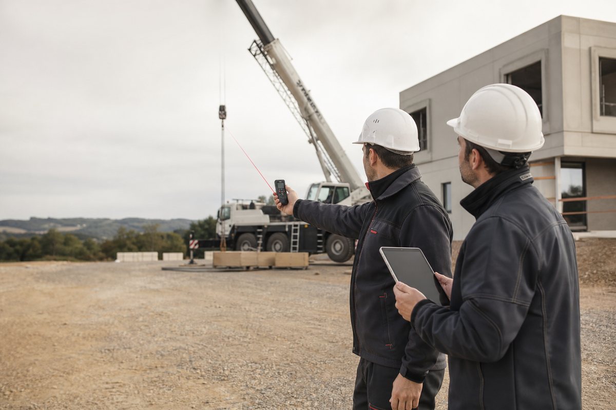 Chargé d’affaires et grutier préparant un devis de levage sur chantier